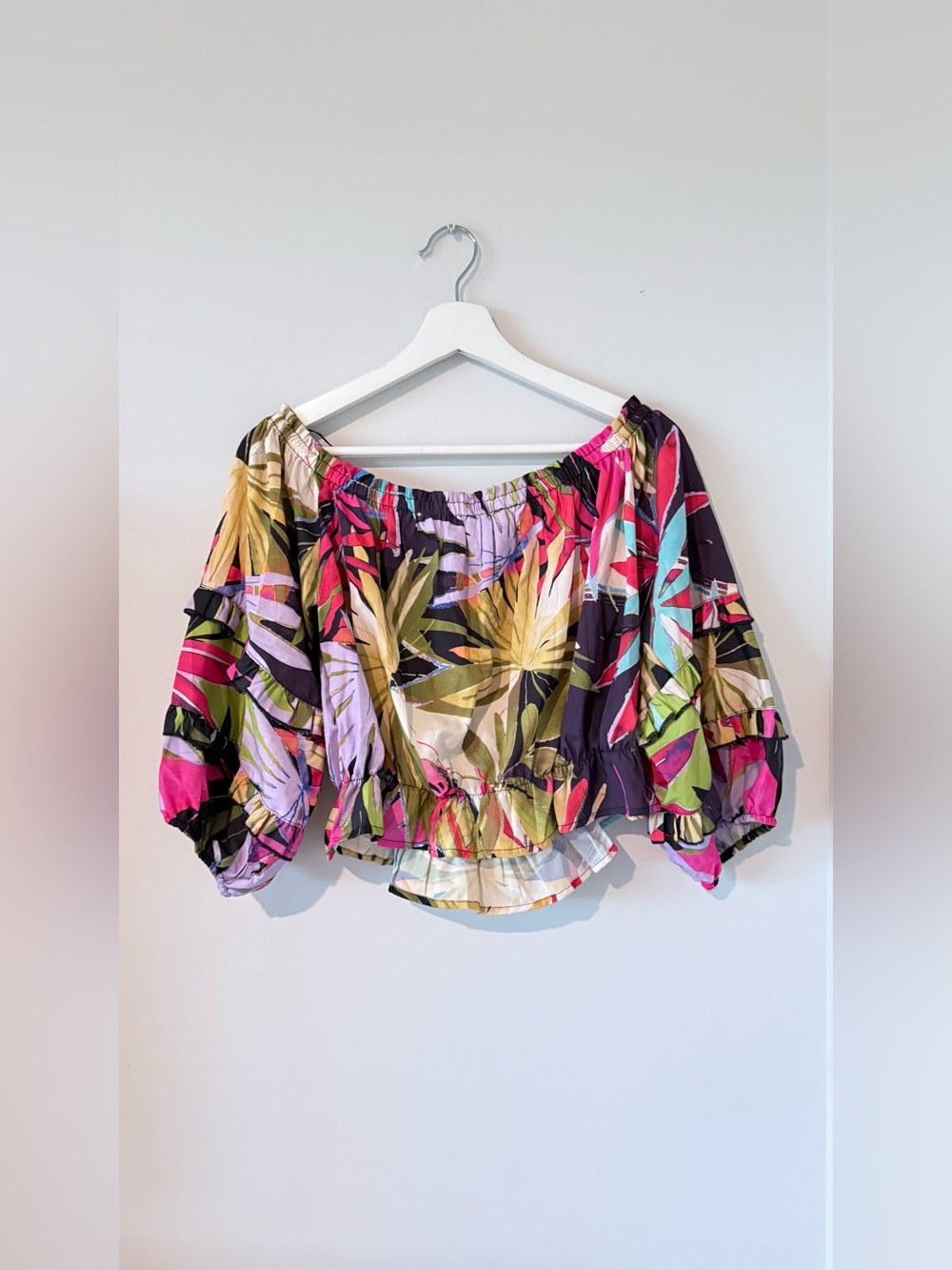 Rachel Tropical Two-Piece Skirt Set in Pink, Green & Black - Picture 11 of 13
